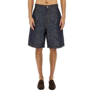 ETRO Paisley Print Denim Shorts Men DENIM Pants